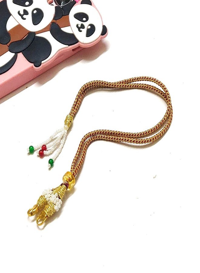 ExcellentcraftsZari Thread Necklace Back Rope Dori for Silk Thread Jewellery Terracotta and Quilling Jewellery (Gold, 3 Piece), zari Thread, Zari Thread - Image 3